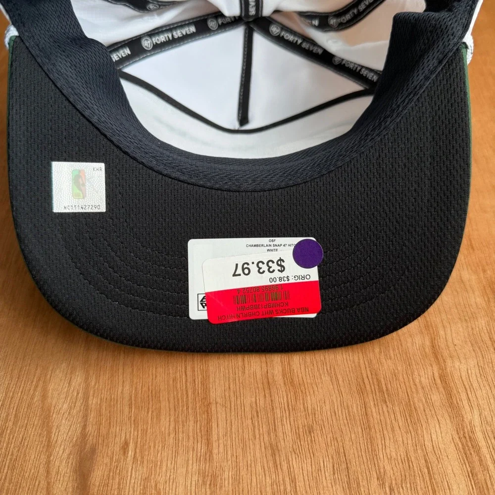 Milwaukee Bucks Hitch Snapback Hat White Green brrr Cooling Rope Cap streetwear